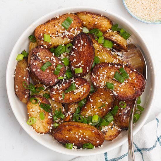 Kimchi Pan Fried Potatoes - Recipe photo by dailydish