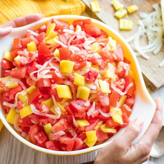 Tomato and Onion Salad - Recipe photo by Two Healthy Kitchens