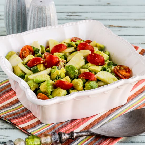 Hearts of Palm Salad Tomato Avocado - Recipe photo by kalynskitchen