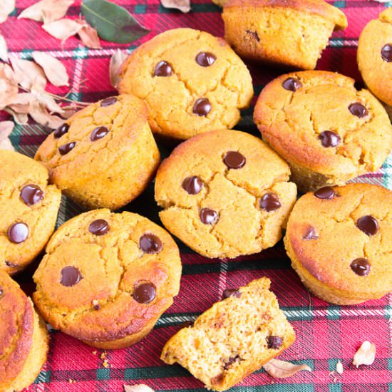 Keto Pumpkin Chocolate Chip Muffins - Recipe photo by LowCarb Abode