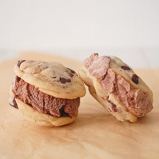 Chocolate chip ice cream sandwiches - Recipe photo by evabakes