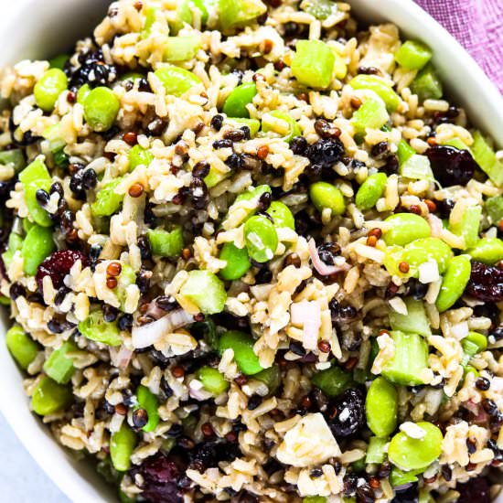 Cranberry Edamame Brown Rice Salad - Recipe photo by MaesMenu