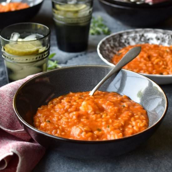 Creamy rice with langoustines - Recipe photo by mama ia blog