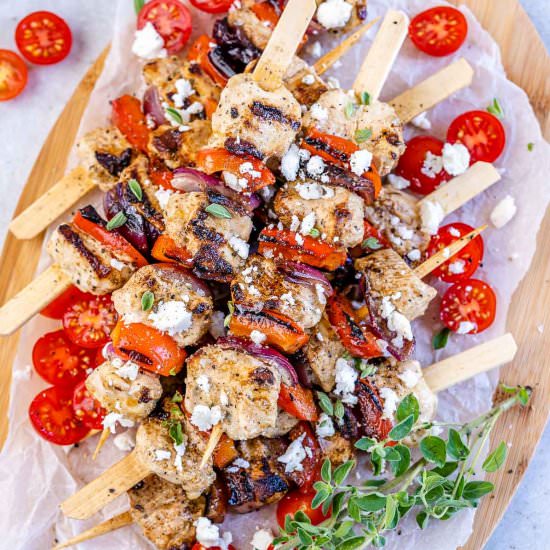 GRILLED GREEK CHICKEN KABOBS - Recipe photo by healthyfitnessmeals