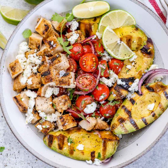 GRILLED AVOCADO CHICKEN SALAD - Recipe photo by healthyfitnessmeals