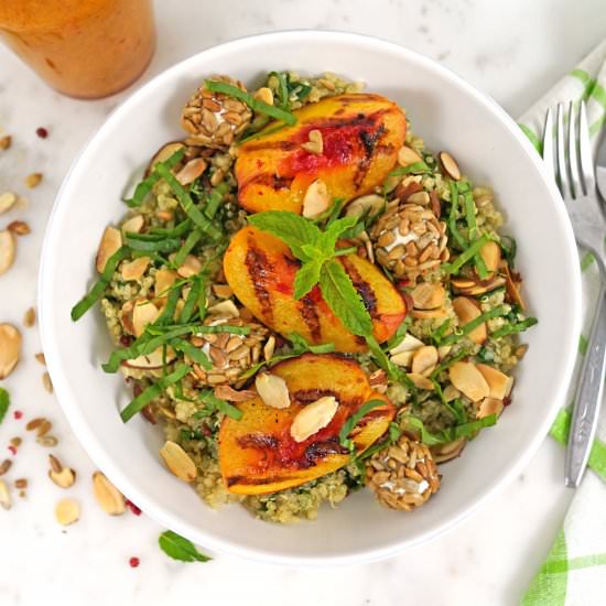 Grilled Peach Quinoa Salad - Recipe photo by Thyme of Season