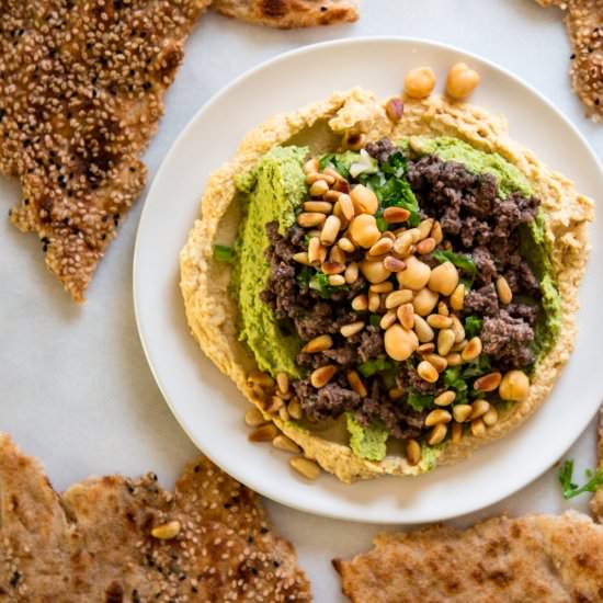 Lamb Hummus (Kawarma) - Recipe photo by Silk Road Recipes