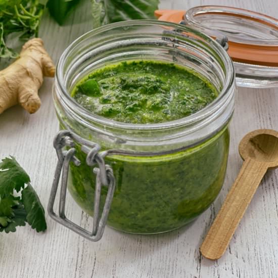 Cilantro Mint Basil Sauce - Recipe photo by asiancaucasian