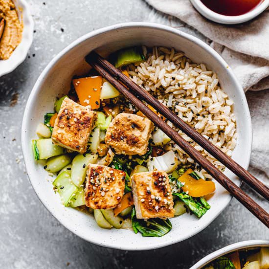 Easy Miso Marinated Tofu Cubes - Recipe photo by myveganminimalist