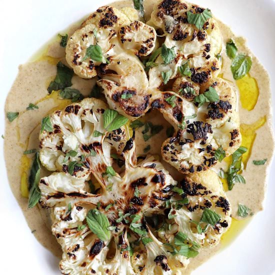Grilled Cauliflower Steaks - Recipe photo by healmedelicious
