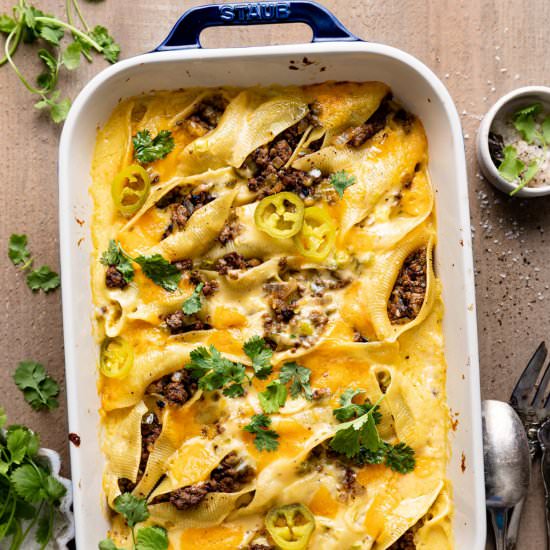 Philly Cheesesteak Stuffed Shells - Recipe photo by bites.with.bri_