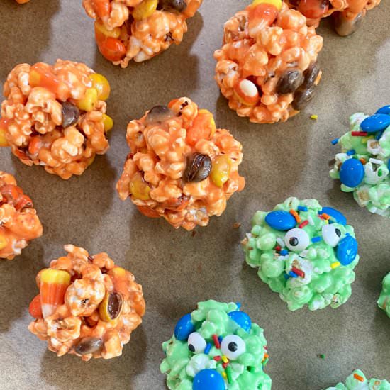 Halloween Popcorn Balls - Recipe photo by theshortordercook