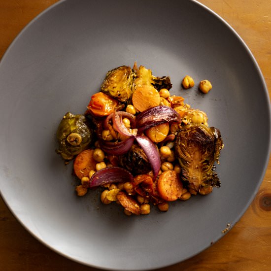 Vegetable and Chickpea Traybake - Recipe photo by Diabetic Vegan