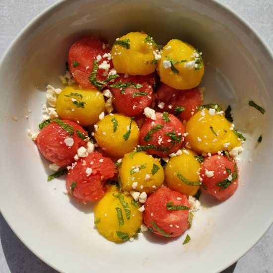 Watermelon, Mint, & Feta Salad - Recipe photo by AmysNutritionKitchen
