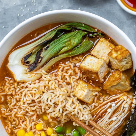 Miso and Tahini Vegan Ramen - Recipe photo by Sixhungryfeet