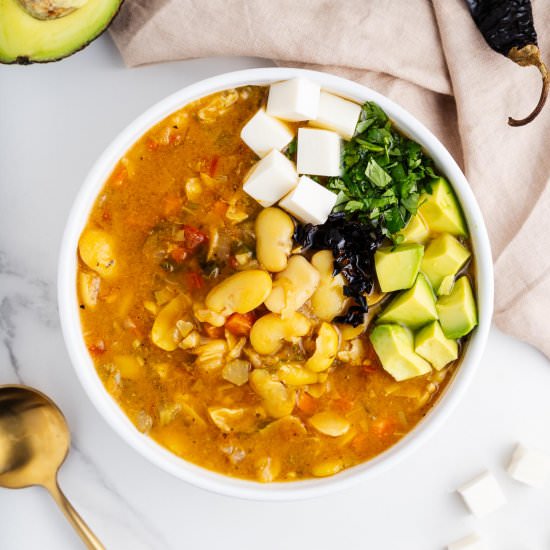 Mexican Fava Bean Soup - Recipe photo by brokebankvegan