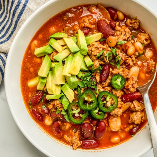 Ground Turkey Chili - Recipe photo by ThisHealthyTable