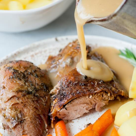 roasted turkey leg - Recipe photo by everyday-delicious.com
