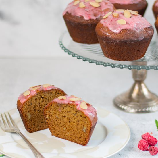 Raspberry Glazed Honey Cakes - Recipe photo by a zest for life