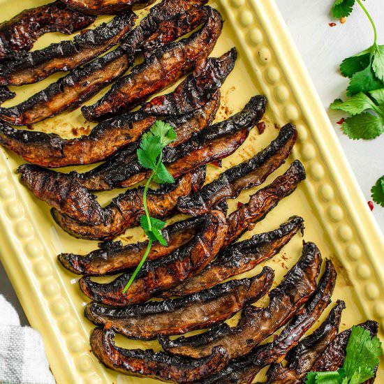 Sweet & Spicy Mushroom Strips - Recipe photo by tastythriftytimely