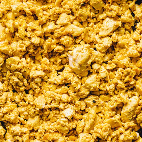 Vegan Soft Tofu 'Egg' Scramble - Recipe photo by myveganminimalist