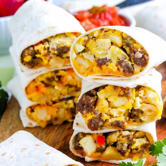 Make-Ahead Breakfast Burrito - Recipe photo by EasyBudgetRecipes