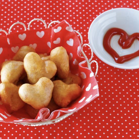 Heart-Shaped Corn Dogs - Recipe photo by ochikeron