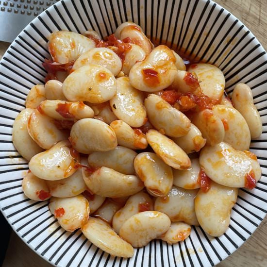 Calabrian Chili Butter Beans - Recipe photo by onthebias