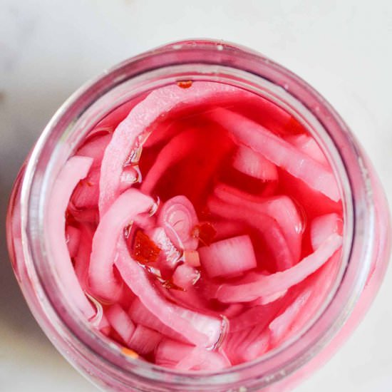 Sweet & Spicy Quick Pickled Onions - Recipe photo by fitmealideas