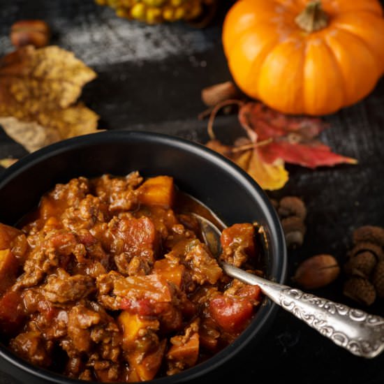 Chili with Sweet Potatoes - Recipe photo by Barbara Curry