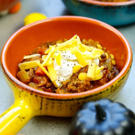 Thirty Minute Pumpkin Chili - Recipe photo by Fitty Foodlicious
