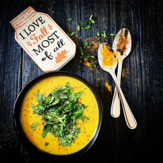 Curried Butternut Squash Soup - Recipe photo by Lovely Lentils