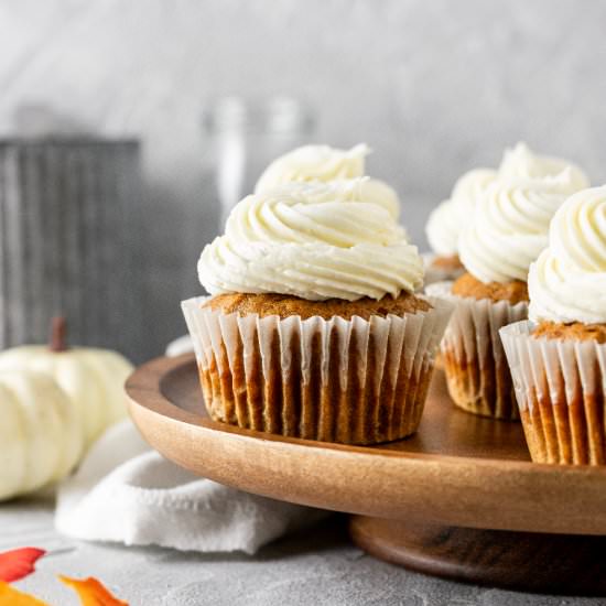 Pumpkin Cupcakes and Maple Frosting - Recipe photo by gingersnapsbakingaffairs
