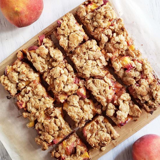 Peach Oatmeal Bars - Recipe photo by RaspberriesAndKohlrabi