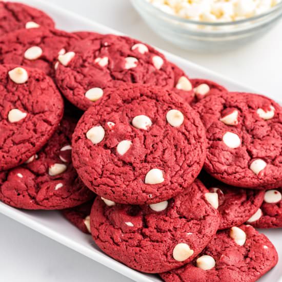 Red Velvet Cake Mix Cookies - Recipe photo by CrayonsAndCravings