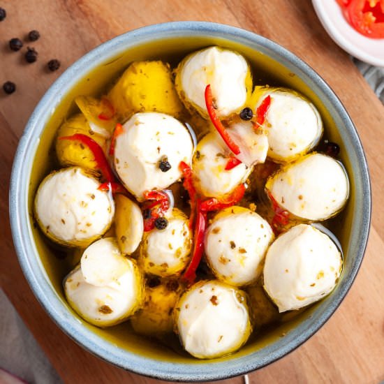 Marinated Mozzarella Balls - Recipe photo by itsnotcomplicatedrecipes