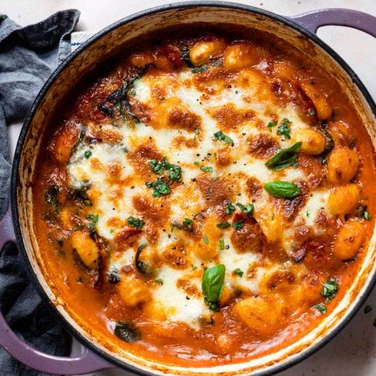 Chorizo Gnocchi with Mozzarella - Recipe photo by Salted Mint