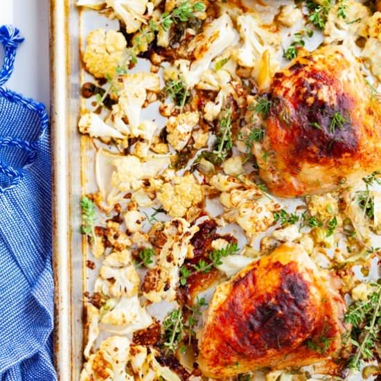Honey Mustard Chicken & Cauliflower - Recipe photo by Kitchenskip