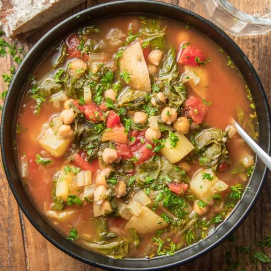 Swiss Chard & Potato Soup - Recipe photo by Connoisseurus Veg