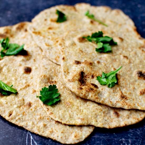 3-ingredient Vegan Roti - Recipe photo by veganpunks
