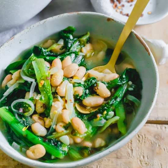 Escarole and Beans - Recipe photo by Running to the Kitchen