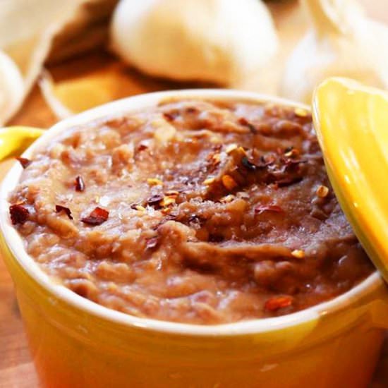 Creamy Refried Beans - Recipe photo by SmartyPlants
