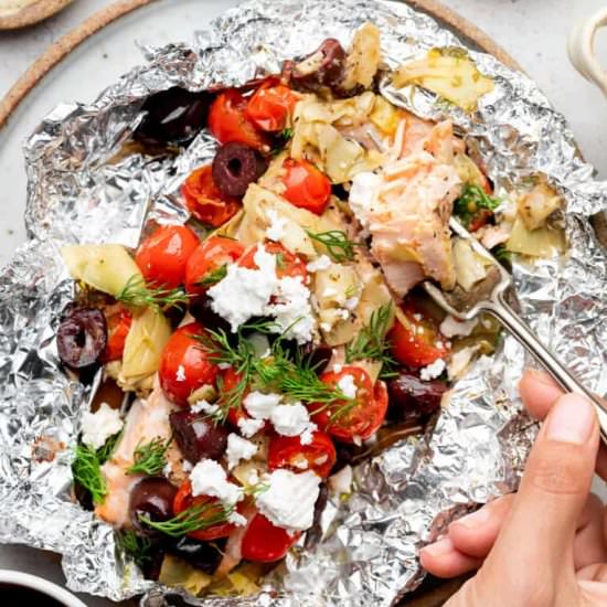 Mediterranean Salmon Foil Packs - Recipe photo by erinliveswhole