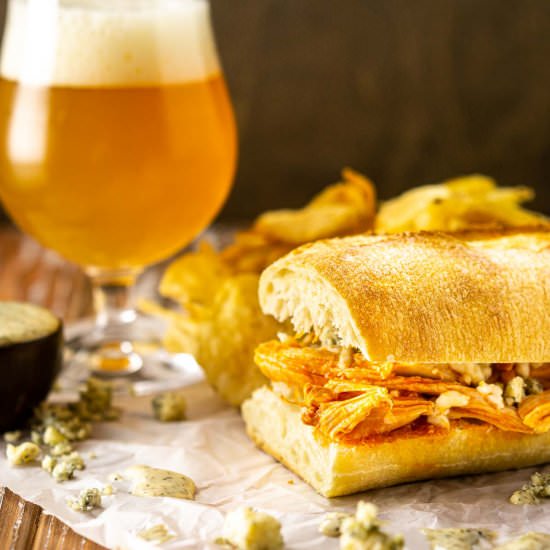 Buffalo Chicken Sub - Recipe photo by Burrata and Bubbles