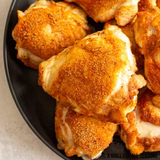 Traeger Chicken Thighs - Recipe photo by a grill for all seasons