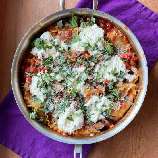 One Pan Vegetarian Eggplant Lasagna - Recipe photo by uglyducklingbakery