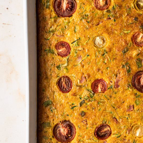 Healthy Zucchini Slice - Recipe photo by Our Nourishing Table