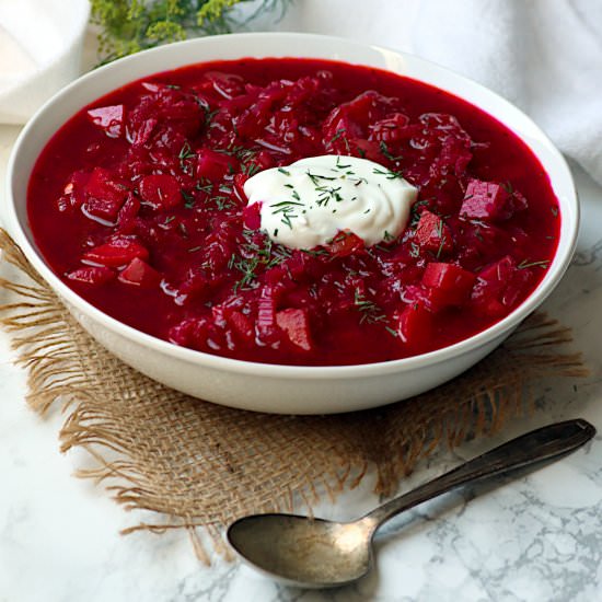 Beet Borsscht - Recipe photo by DomesticDreamboat