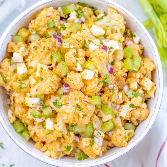 CAULIFLOWER “POTATO” SALAD - Recipe photo by healthyfitnessmeals