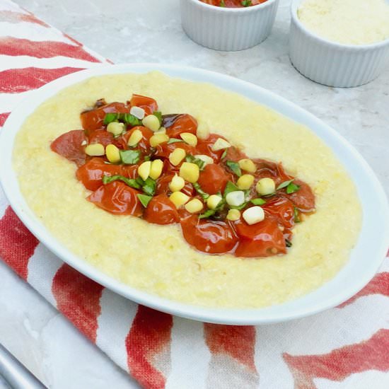Burst Tomato Corn Polenta - Recipe photo by anothertablespoon